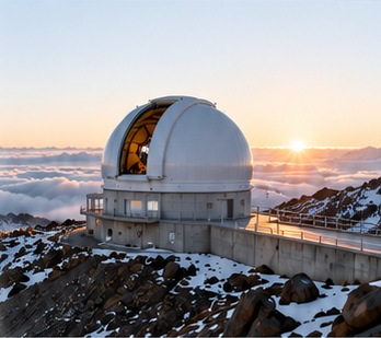 Astronomical observatory above the clouds